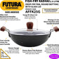 Hawkins Futura Hard Anodised Fish Fry Kadhai 26 cm Diameter 2.5 L with Lid (AFFK25G) - Swadesiicart