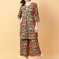 Joban Fashion Green Cotton Printed & Hand Work Co-ord Set - Swadesiicart