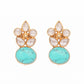 Nuyug 22K Gold Plated Turquoise Bloom Studs | Swadesiicart