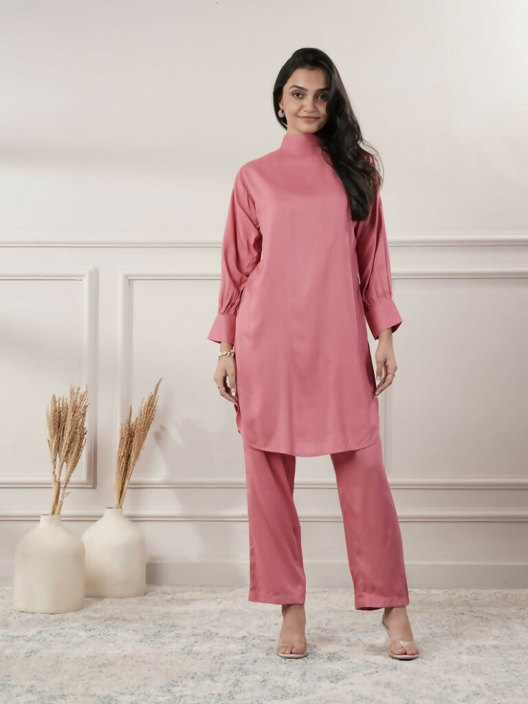 Joban Fashion Women's Rayon Peach Co-Ord Set - Swadesiicart