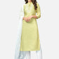 NOZ2TOZ Women Lime Green Kurta With Pant & Dupatta (3pcs set) - Noz2Toz
