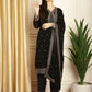 Jyoti Fashion Women's Black Georgette Resham Thread & Sequin Kurta with Trouser & Dupatta | Swadesiicart