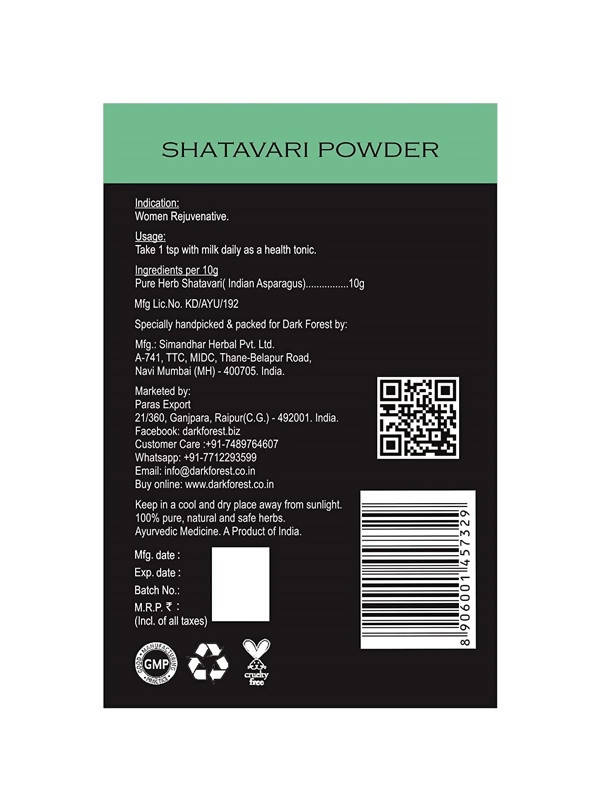 Dark Forest Shatavari Powder | Swadesiicart