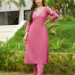 The52 Gajri Women's Beautiful Embroidered Rayon Fabric with Straight Kurta, Pant and Dupatta Set - Swadesiicart