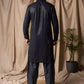 Black Rayon Thread Embroidery Work Kurta Set - Mahotsav