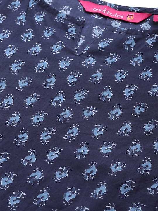 Anubhutee Blue Pure Cotton Printed Night suit | Swadesiicart
