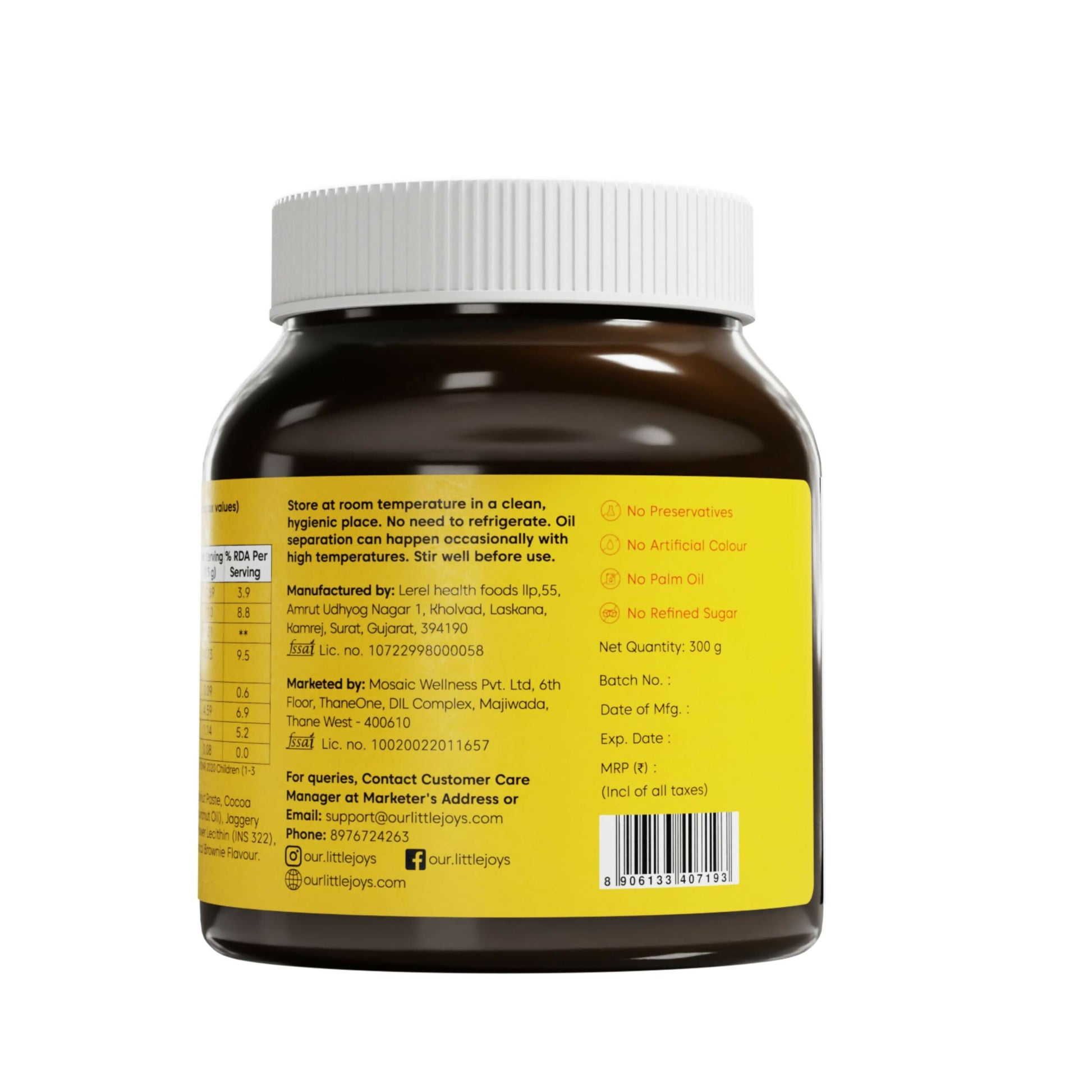 Little Joys Chocolate Spread for Kids With Hazelnut, Cocoa, Ragi & Bajra - Swadesiicart
