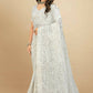 Vamsee White Georgette Designer Saree - Swadesiicart
