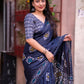 Blue Silk Blend Ethnic Motifs Saree with Unstitched Blouse - A2M