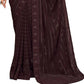 Brown Georgette Swaroski Work Saree With Unstitched Blouse Piece - Juhi