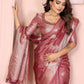 Aastha Fashion Dusty Rose Soft Organza Silk Weaving Saree
