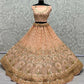 Jyoti Fashion Women's Peach Bridal Net Fancy Sequins with Multi Thread Embroidered & Handwork Wedding Lehenga Choli | Swadesiicart