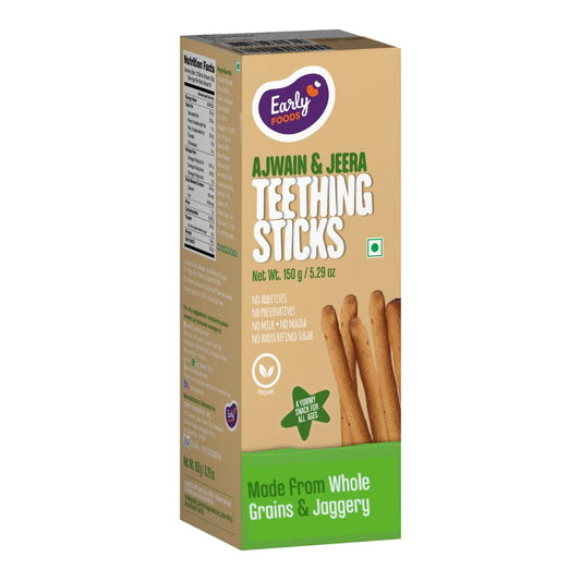 Early Foods Whole Wheat Ajwain Jaggery Teething Sticks | Swadesiicart