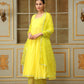 Pomcha Jaipur Yellow Saadgi Yellow Mirror Work Anarkali Set | Swadesiicart