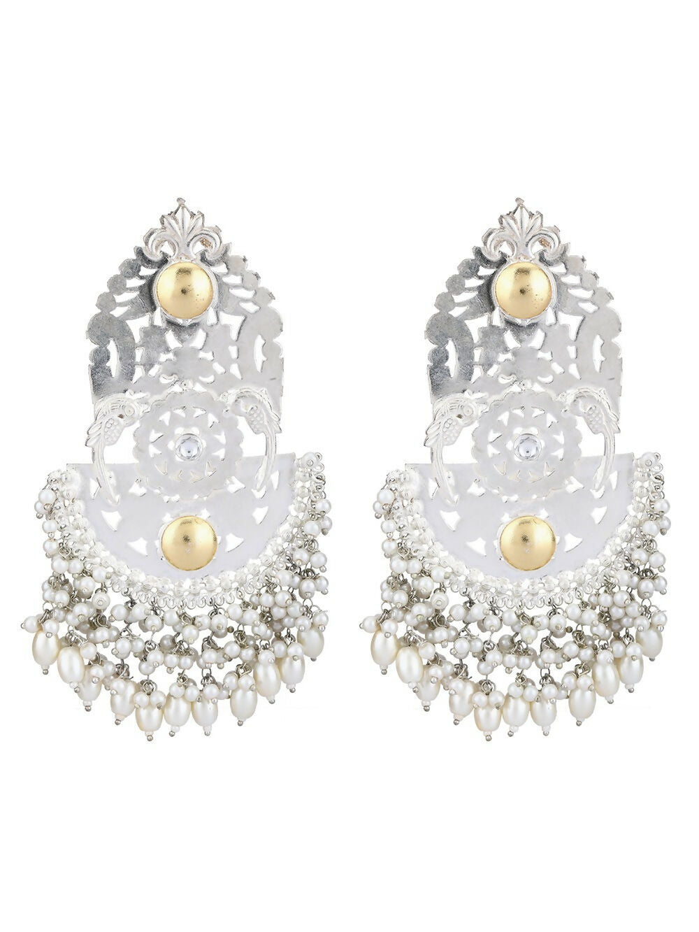 Joban Fashion Women Ghungroo Style Silver Tone Earrings | Swadesiicart