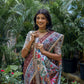 Vishnu Weaves Women's Coffee Soft Tussar Silk Printed Saree with Blouse - Swadesiicart