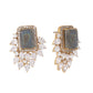 Nuyug 22K Gold Plated Labradorite Stone Contemporary Stud Earrings | Swadesiicart