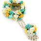Flower Jewellery Gold-Polished Turquoise Blue Floral Jewellery Set - Ruby Raang - Swadesiicart