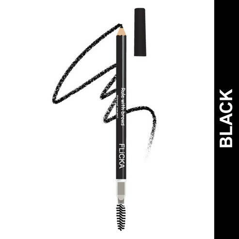 FLiCKA Rule with Brows Brow Pencil - Black - Swadesiicart