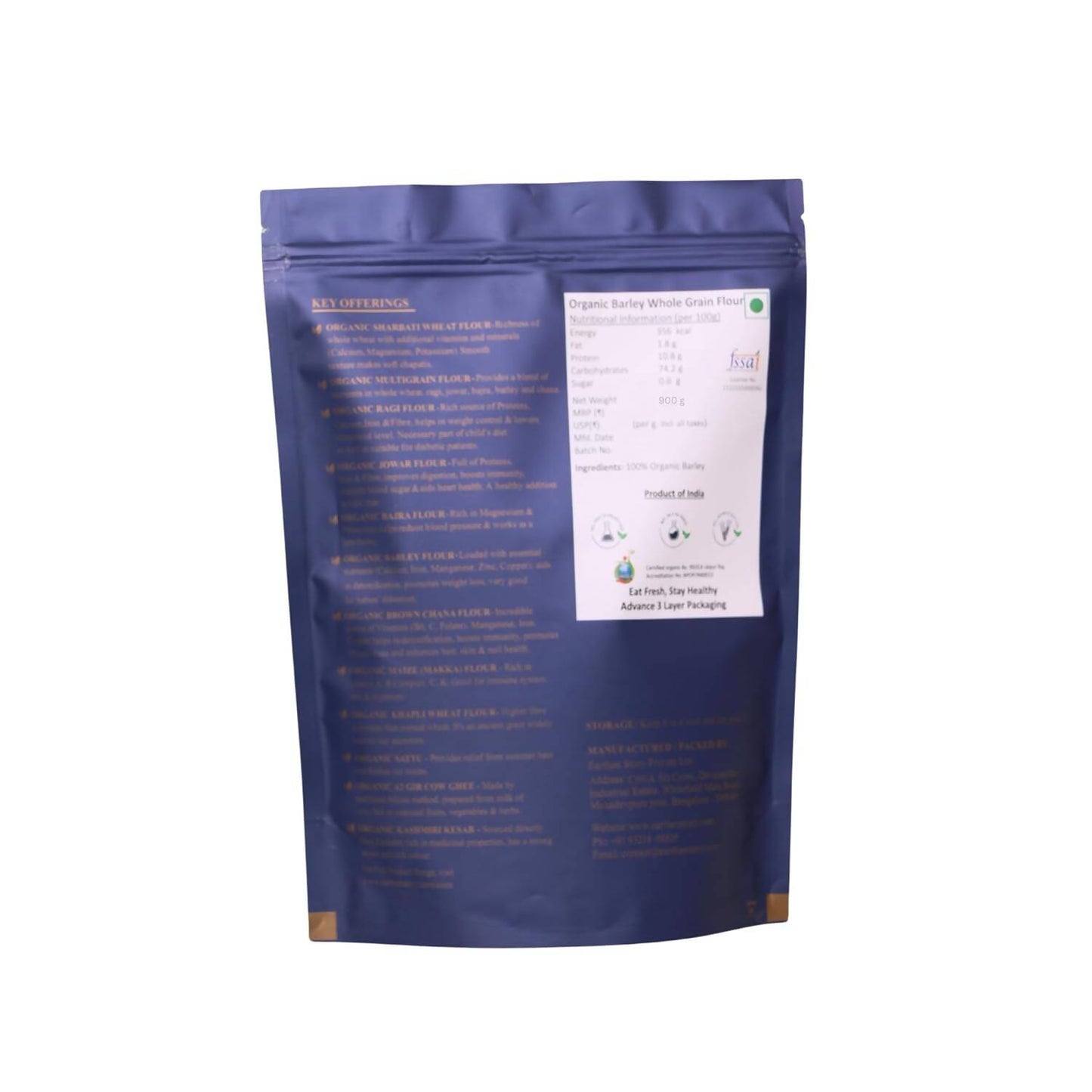 Earthen Story Certified Organic Pearl Barley Flour - Swadesiicart