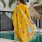 The52 Yellow Women's Gorgeous Embroidered work Viscose Gadhwal Fabric Straight Kurta, Pant and Dupatta Set - Swadesiicart