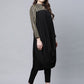 Ahalyaa Womens Black Crepe Rubber Print Cowl Style Kurta | Swadesiicart