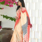 Beatitude Cream Temple Border Cotton Saree