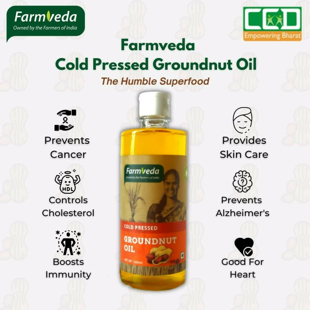 Farmveda Cold Pressed Groundnut Oil - Swadesiicart