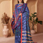 Aayaa Designer Winter Collection Printed Saree With Shawl - Multi Color