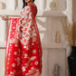 Shree Shyam Fashion Linen Cotton Red & White Saree