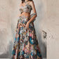 Vegaa Fashion Blue Chinon Western Plazzo Style Lehenga - Swadesiicart