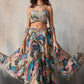 Vegaa Fashion Blue Chinon Western Plazzo Style Lehenga - Swadesiicart