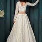 Vegaa Fashion Off White Georgette Embroidered Wedding Lehenga - Swadesiicart