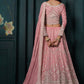 Vegaa Fashion Pink Georgette Embroidered Wedding Lehenga - Swadesiicart