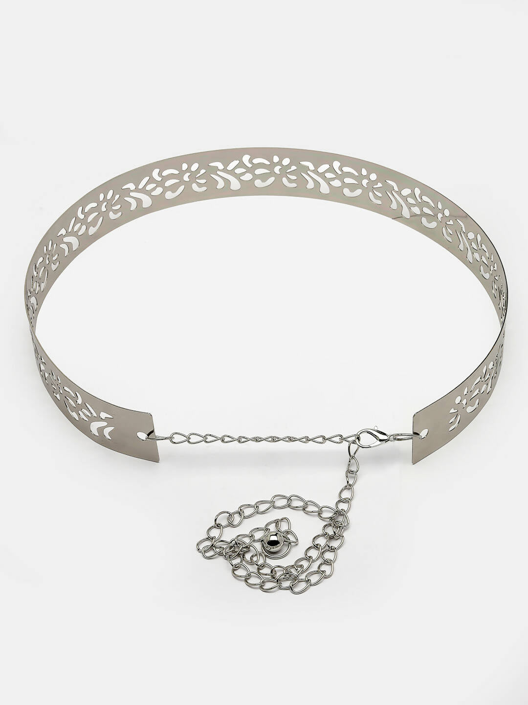 NVR Women Circular Silver Plated Adjustable Broad Belt | Swadesiicart