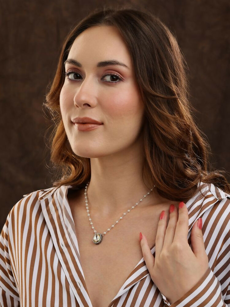 Beaded Kundan Necklace - Ruby Raang | Swadesiicart