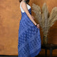 Very Much Indian Handblock Printed Cotton Saree With Natural Dyes - Indigo Blue | Swadesiicart