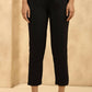 Juniper Women's Black Rayon Flex Solid Straight Pant | Swadesiicart