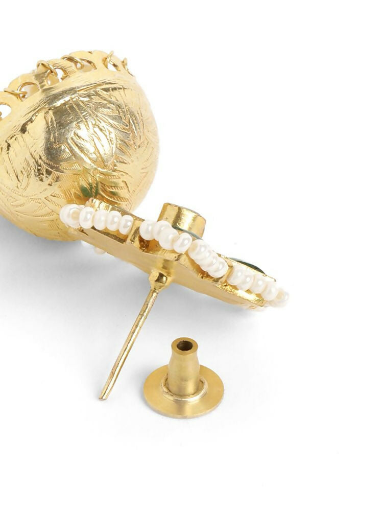 Nuyug 22K Gold Plated Panna Jhumki Earrings | Swadesiicart