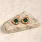 Green Gold-Polished Kundan Studs Earrings - Ruby Raang | Swadesiicart