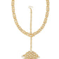 Gold-Polished White Kundan-Studded Pearl Beaded Matha Patti - Ruby Raang | Swadesiicart