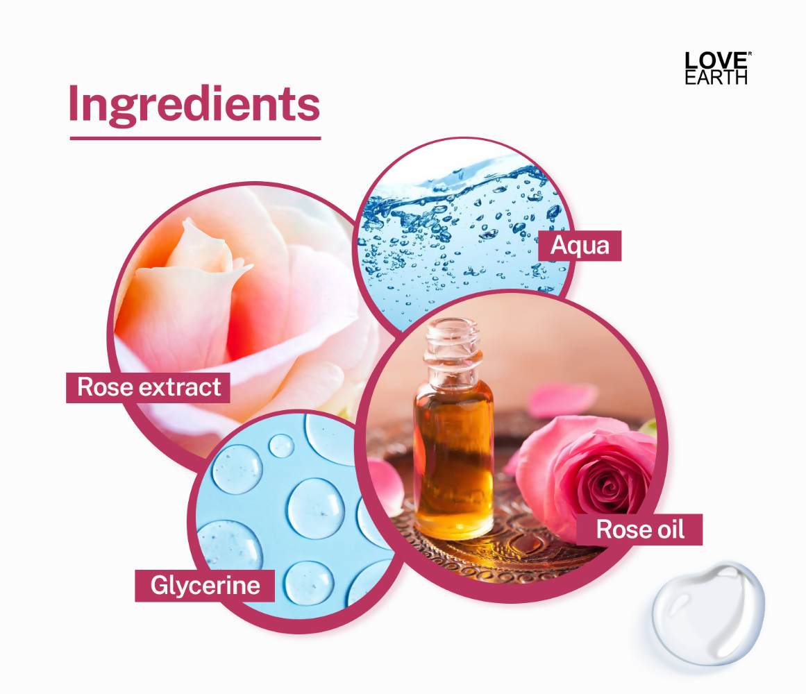 Love Earth Rose Water - Face Mist | Swadesiicart