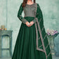 Vegaa Fashion Green Art Silk Embroidered Anarkali Suit - Swadesiicart