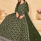 Vegaa Fashion Designer Mahendi Faux Georgette Embroidery Anarkali Suit - Swadesiicart