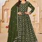 Vegaa Fashion Designer Mahendi Faux Georgette Embroidery Anarkali Suit - Swadesiicart