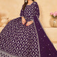 Vegaa Fashion Designer Purple Faux Georgette Embroidery Anarkali Suit - Swadesiicart