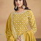 Vegaa Fashion Yellow Chinon Silk Embroidered Lehenga Style Suit - Swadesiicart