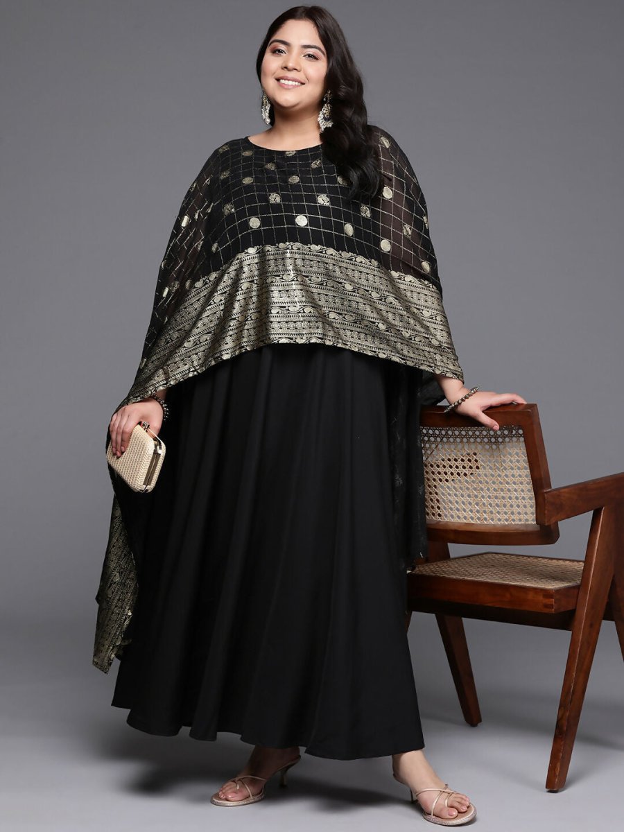 Ahalyaa Women's Traditional wear Ethnic Dress - Black | Swadesiicart