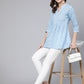 Antaran Light Blue Pure Cotton Printed Tunic - Swadesiicart