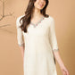 Antaran Off White Cotton Flex Embroidered Tunic - Swadesiicart